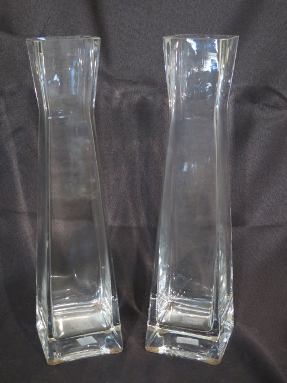 Lf42386ec Pair Castilian Square Polish Crystal Vases Etsy