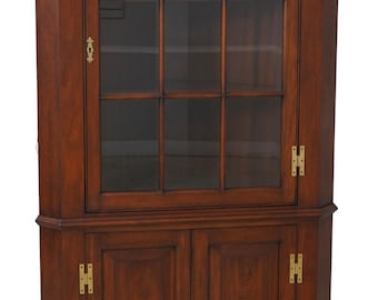 60459EC: HENKEL HARRIS Cherry 9 Pane Corner China Cabinet