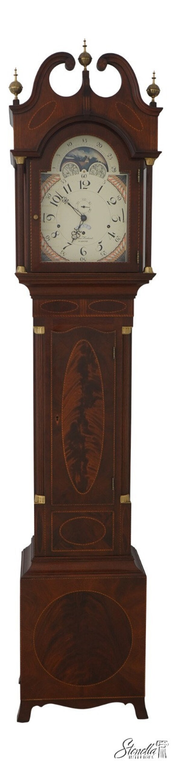 64383EC: SLIGH Thomas Harland Inlaid Mahogany Grandfather
