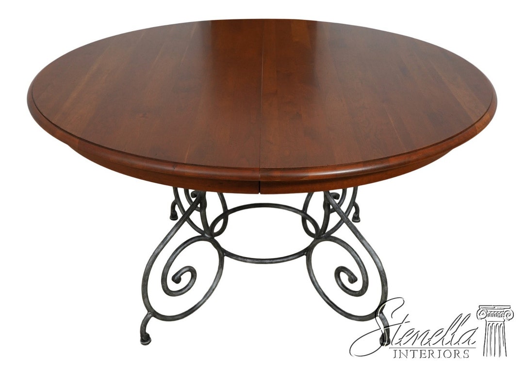 L61953EC ETHAN ALLEN Cherry Top Iron Base Dining Room Table Etsy