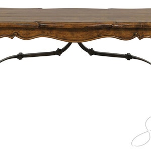 57528EC: BAUSMAN Country French Style Wood & Iron Console Table