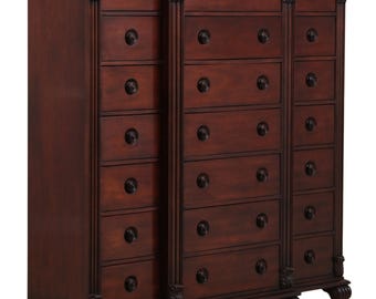 72908: HENREDON Ralph Lauren Mahogany 21 Drawer Gentleman's High Chest