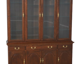 L64105: STICKLEY 4 Door Solid Cherry Breakfront China Cabinet