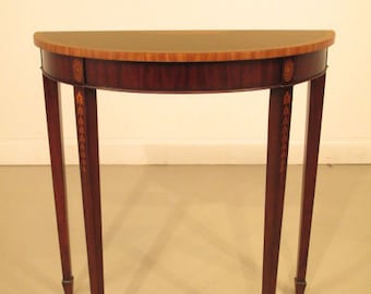 L40296: Classic Mahogany Federalist Style Hall Console Foyer Table