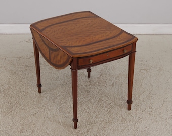 LF32324: English Satin Wood Vintage Pembroke End Table