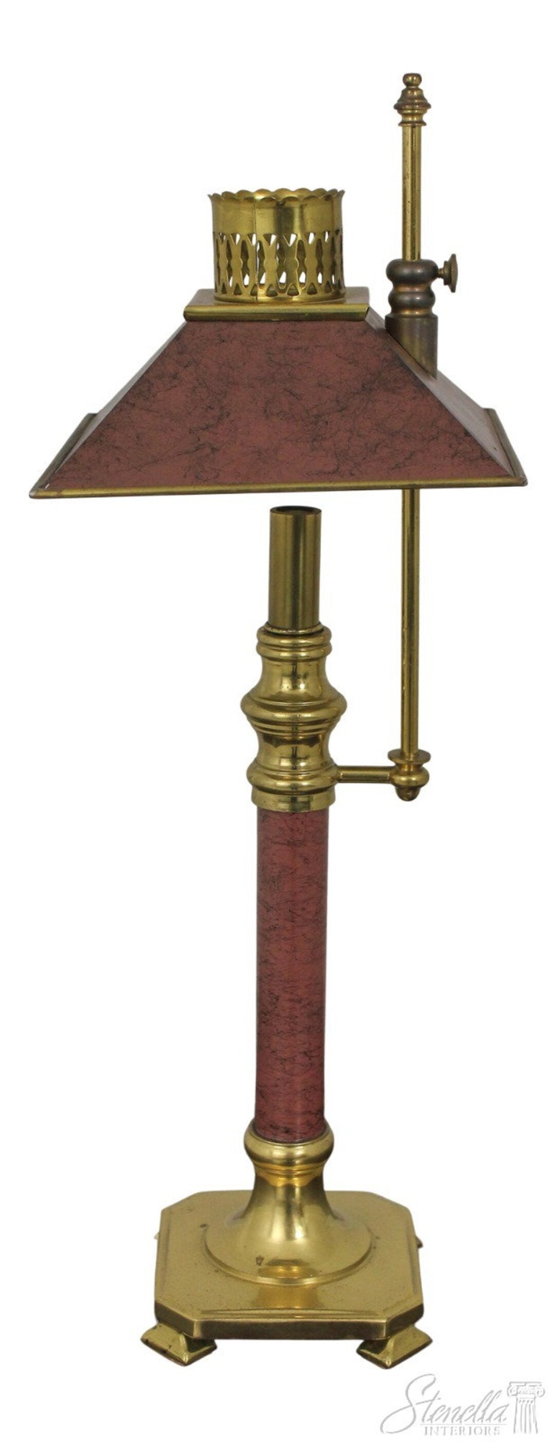 F58745EC Tole Shade Brass Desk Lamp Etsy