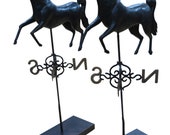 LF41774EC Pair Horse Weathervanes On Stand