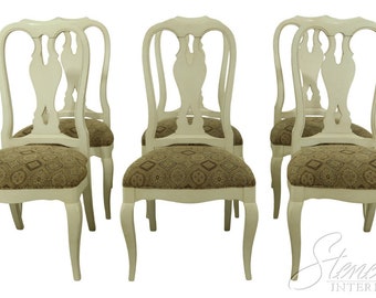 54427EC: Set Of 6 ETHAN ALLEN White Painted Dining Room Chairs