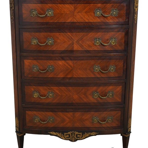 F62221EC: JOHN WIDDICOMB Vintage French Louis XV Style High Chest