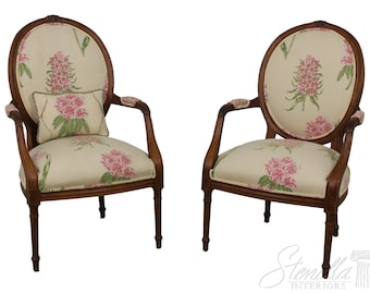 56946EC: Pair CENTURY Oversized French Style Upholstered Armchairs