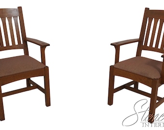 69177: Pair Of STICKLEY Mission Oak Cottage Armchairs