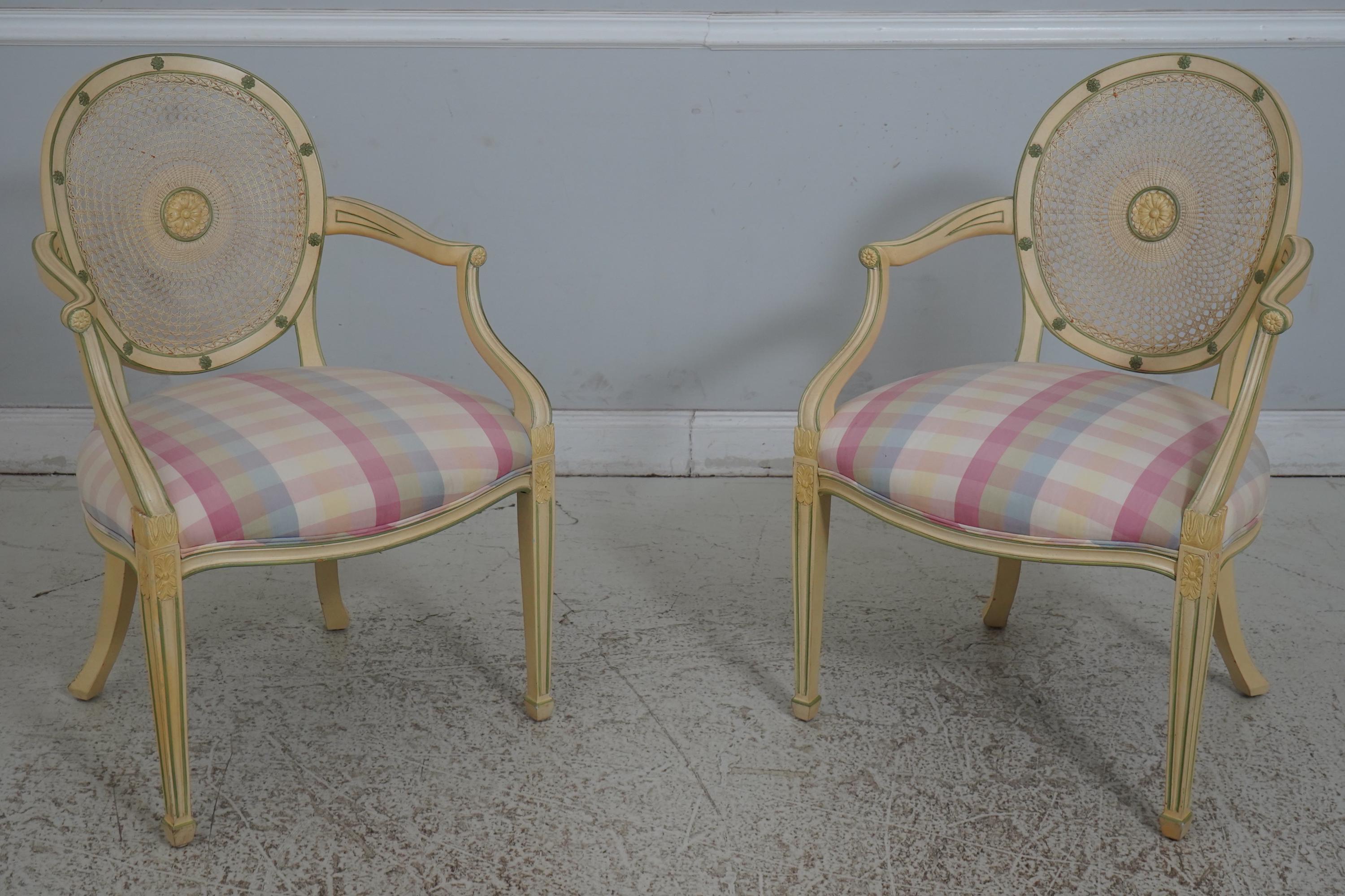 33002EC: Pair SMITH & WATSON Adam Style Cane Back Armchairs - Etsy