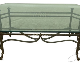 54596EC: Glass Top Iron Base Designer Coffee Table