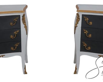 72648: Pair Of French Louis XV Style Painted Commode Chests
