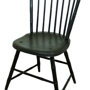 F54110EC: Antique Early 19th C. Black Windsor Side Chair
