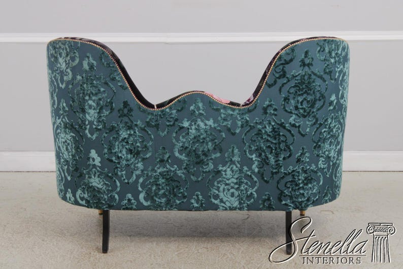 L72378: MACKENZIE CHILDS Whimsical Upholstered Loveseat Settee 画像 8