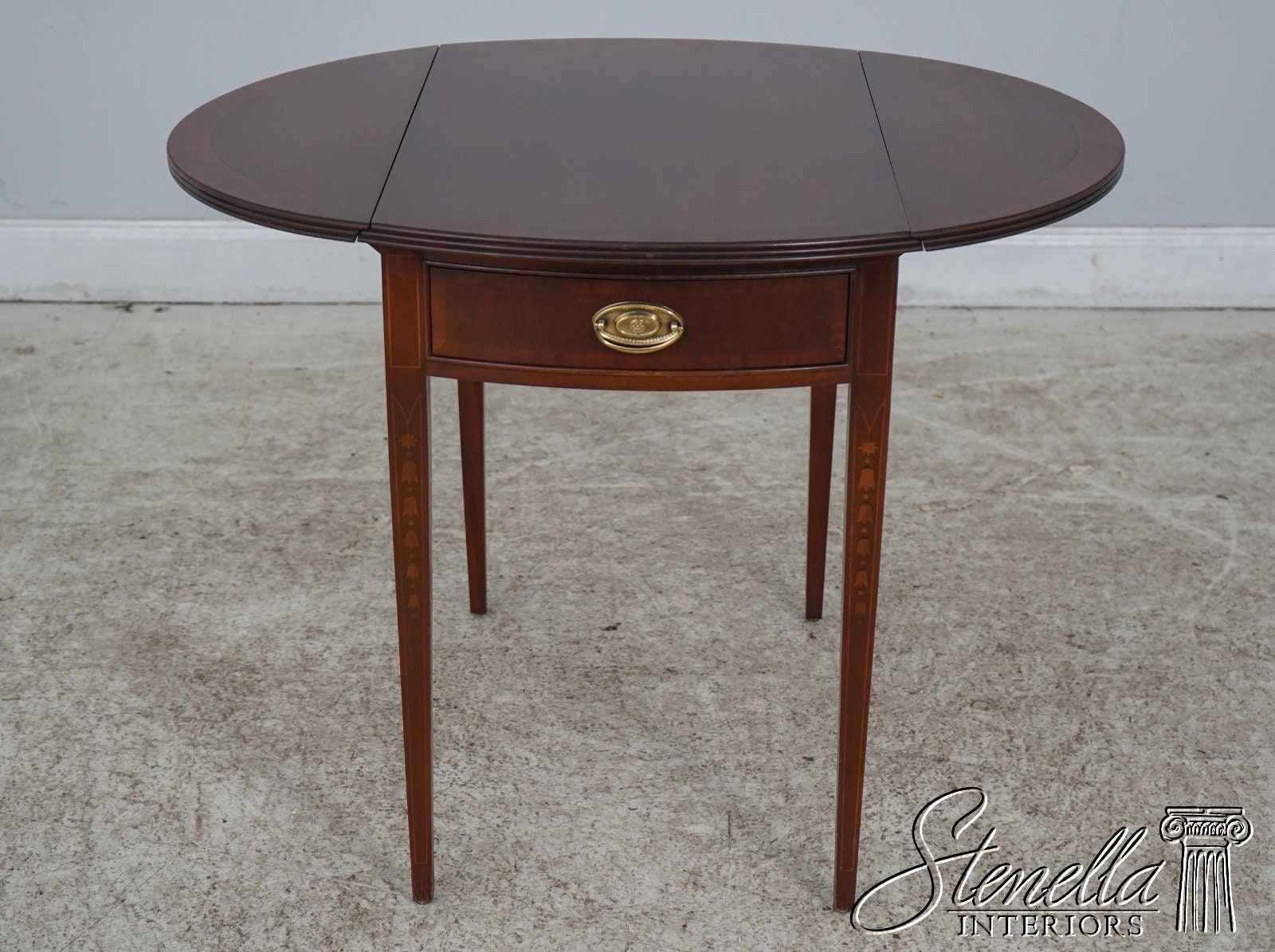 60710EC ETHAN ALLEN Federal Style Inlaid Mahogany Pembroke Table Etsy