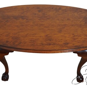 L62497EC: GREGG PERRY Bench Made Birdseye Maple Claw Foot Coffee Table