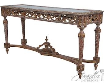 L73335: French Louis XVI Mirror Top Carved Console Table