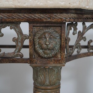 69626: MAITLAND SMITH Travertine Top Bronze Console Table zdjęcie 4