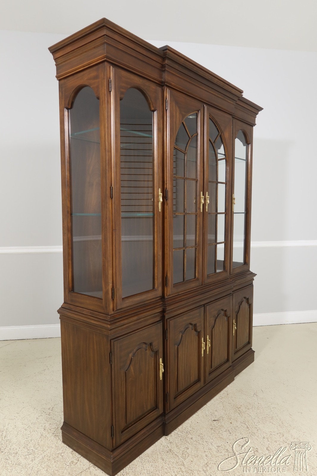 55586EC HARDEN 4 Door Cherry China Cabinet Breakfront Etsy UK
