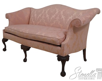 71636: SOUTHWOOD Damask Upholstered Clawfoot Sofa