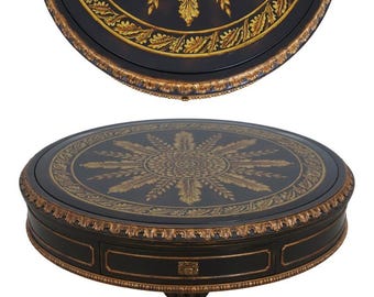 L73024: MAITLAND SMITH Eglomise Top Pedestal Lamp Table
