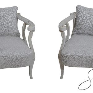 65525EC: Pair Vintage Italian Newly Upholstered Designer Armchairs