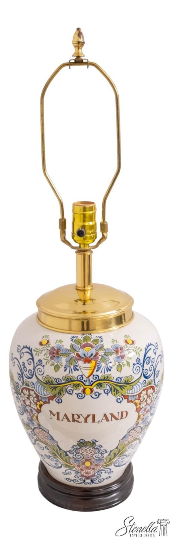 tobacco jar lamp F70913: DELFT Porcelain Williamsburg Tobacco Jar Lamp