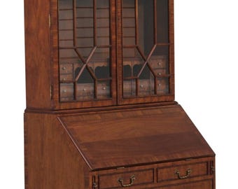 L67462: MAITLAND SMITH Chippendale Mahogany Secretary Desk Bookcase
