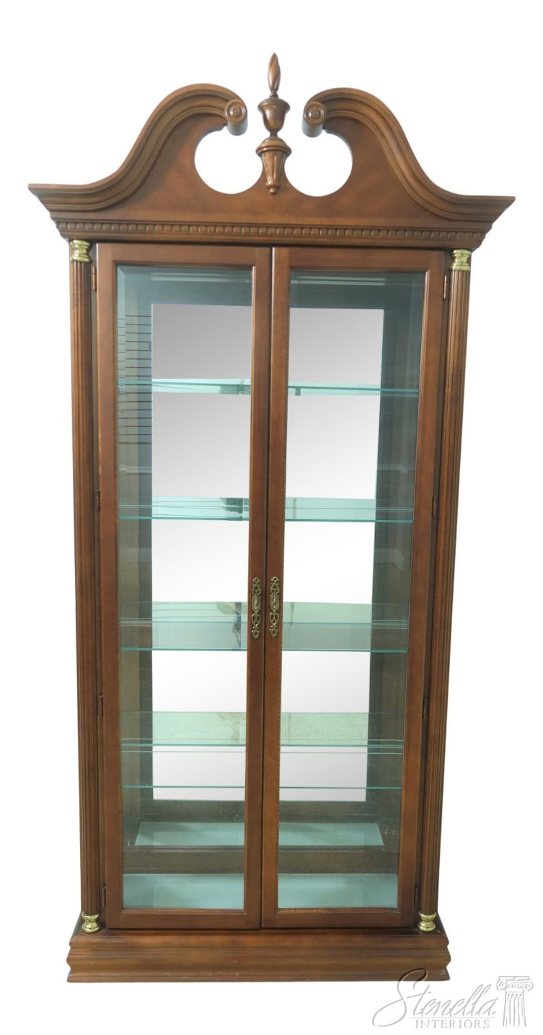 54445EC: PULASKI Beveled Glass 2 Door Cherry Curio Cabinet - Etsy