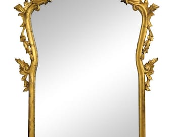 F68235: Vintage Gold Gilt Carved Wood French Style Mirror