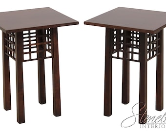 75419: Pair STICKLEY Arts & Crafts Cherry End Tables