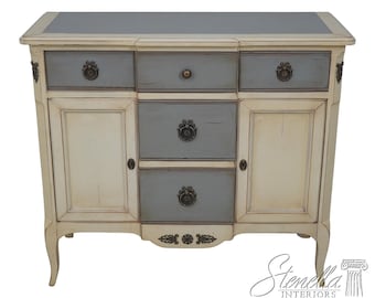 60315EC: French Louis XV Paint Decorated Server Console Cabinet