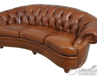 Hancock tufted italian leather sofa deals