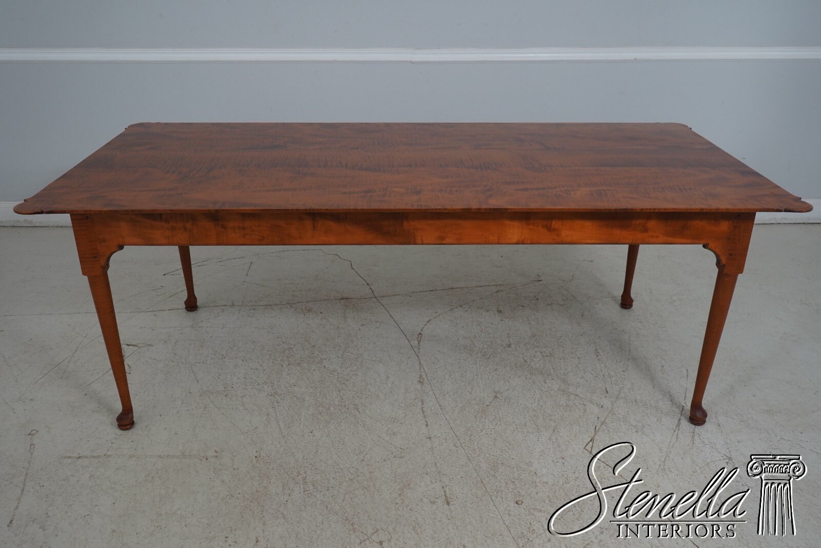 Sale 60’s  ヴィンテージ  リビングダイニング　テーブル L65026EC: Tiger Maple Scalloped Top Dining Room Table - Etsy