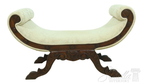 Rolled arm upholstered bench deals