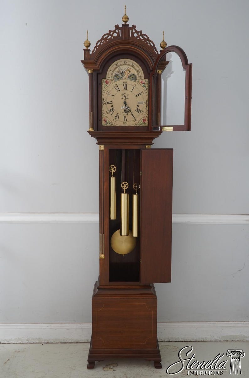69946: SLIGH AARON WILLARD Inlaid Mahogany Grandfather Clock - Etsy