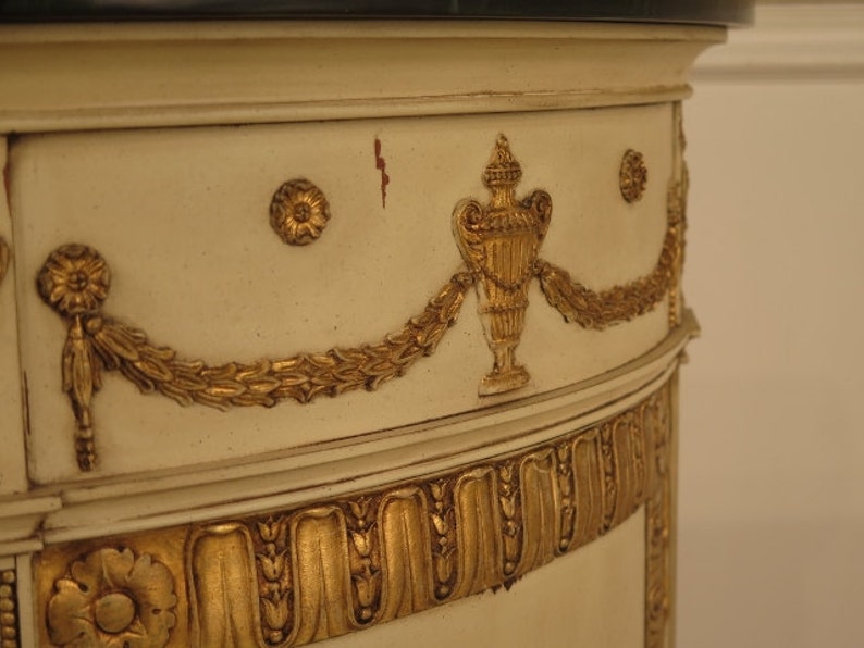 L41334E JOHN WIDDICOMB Paint Decorated Adam Style 12 Round Commode