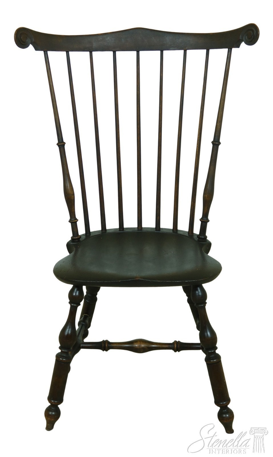 家具 Vintage Windsor chair Vintage 1985 Black With Natural Arms Windsor Chair