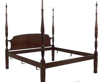 70963: HARDEN Cherry King-Size Rice Carved Pencil Post Poster Bed