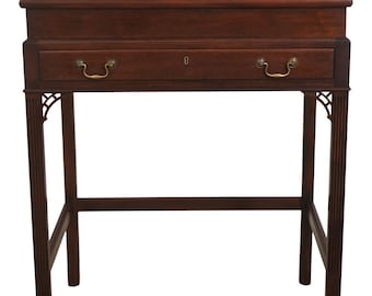 L72252: KITTINGER Leather Top Mahogany Architects Desk