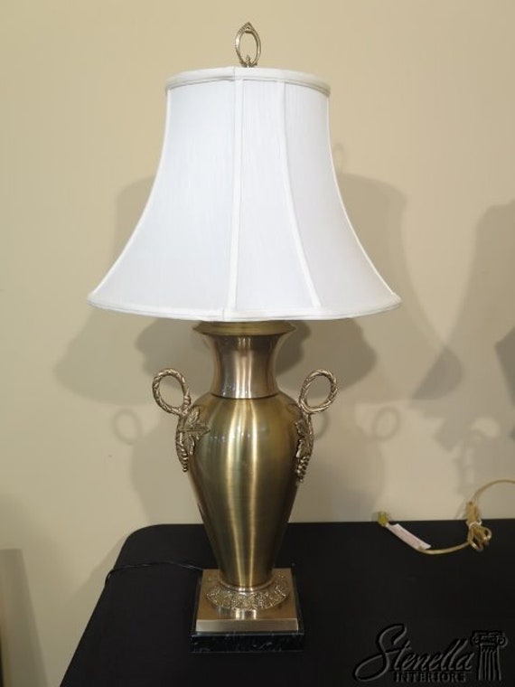 LF42688EC WILDWOOD Brass Urn Lamp W. Marble Base W. Shade Etsy
