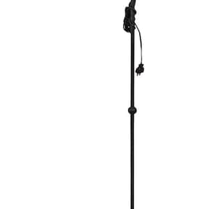 L60553EC: JG REMPP Early American Hand Wrought Iron Adjustable Candelabra Floor Lamp