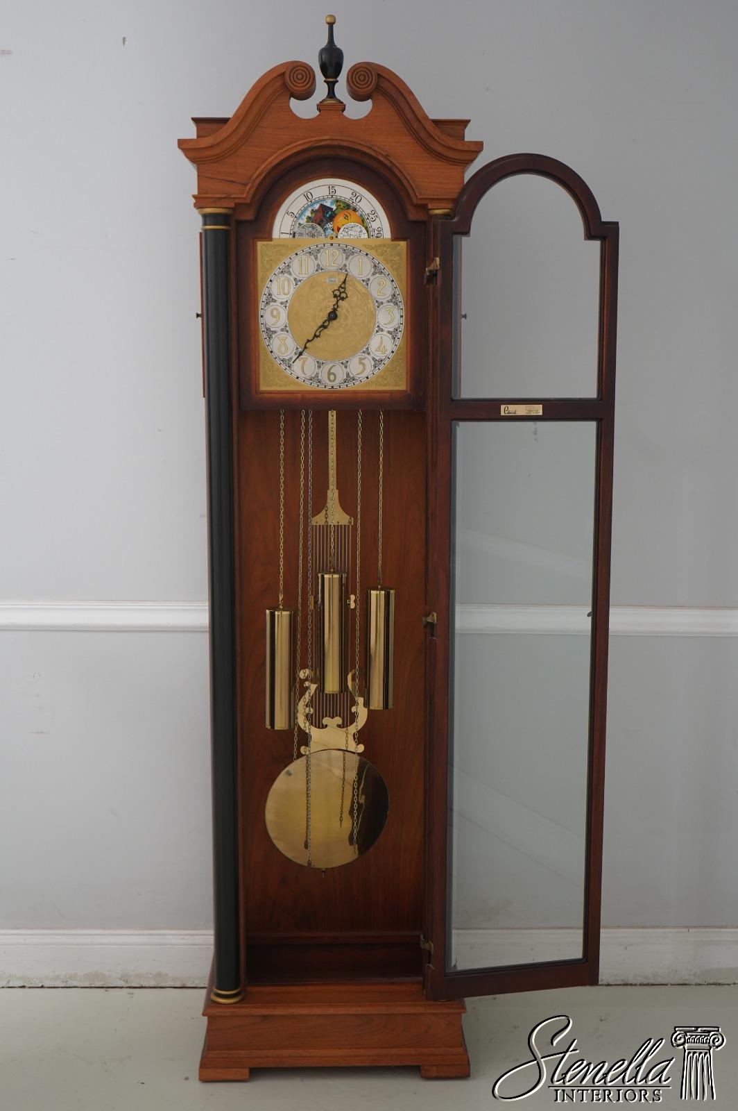 68753: Colonial Empire Style Walnut Grandfather Clock - Etsy