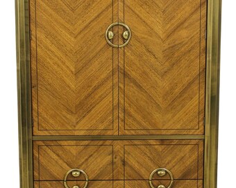 58936EC: MASTERCRAFT Mid Century Modern Walnut Armoire Cabinet