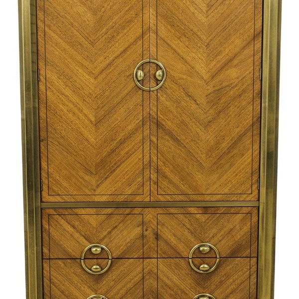 58936EC: MASTERCRAFT Mid Century Modern Walnut Armoire Cabinet