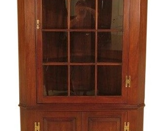 45590EC: HENKEL HARRIS Model #1114 Mahogany Corner Cabinet