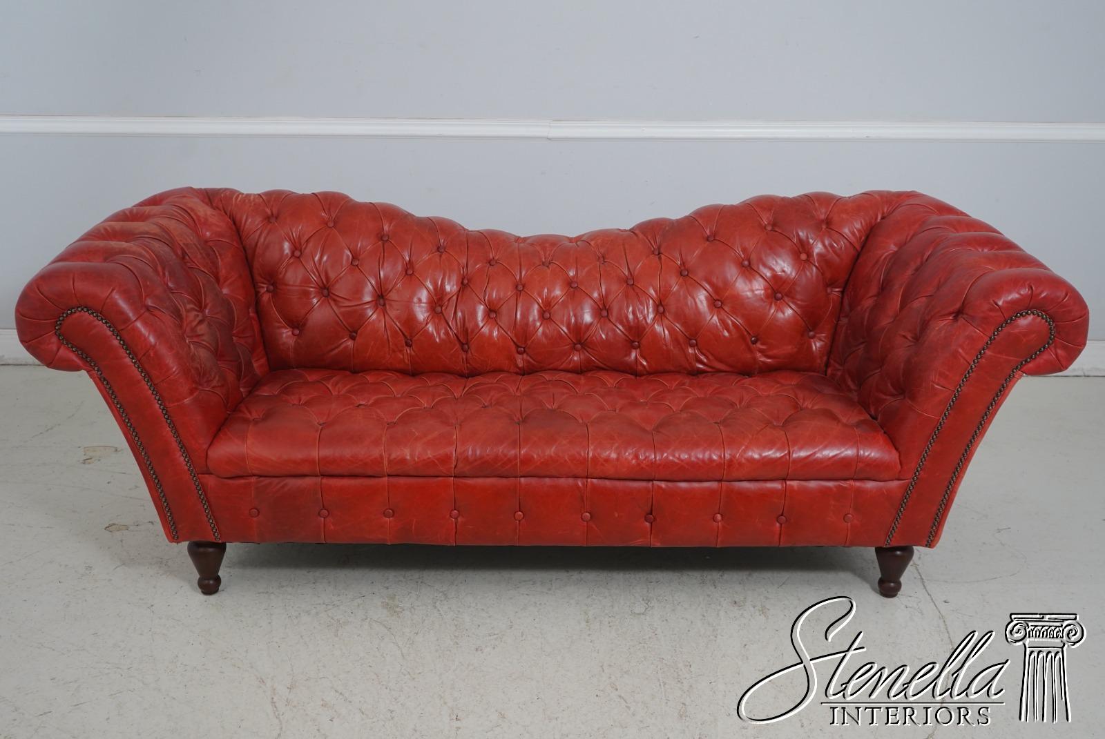 69283: Vintage Chesterfield 3 Seat Leather Tufted Sofa - Etsy