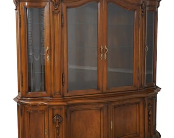 61527EC: KARGES French Louis XV Style Walnut China Cabinet
